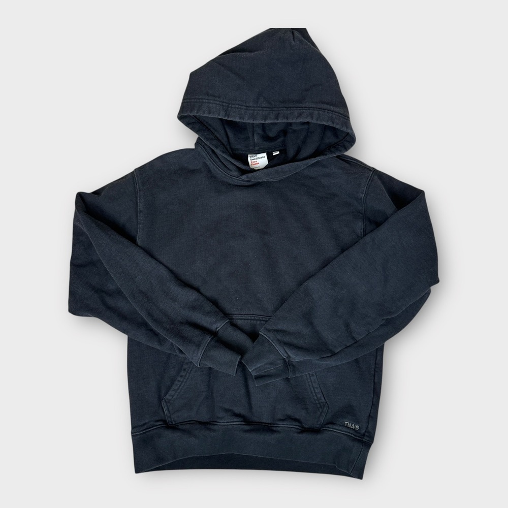 TNA Extra Fleece Perfect Fit Hoodie Black Small Heavy Organic Cotton Blend - Picture 8 of 8